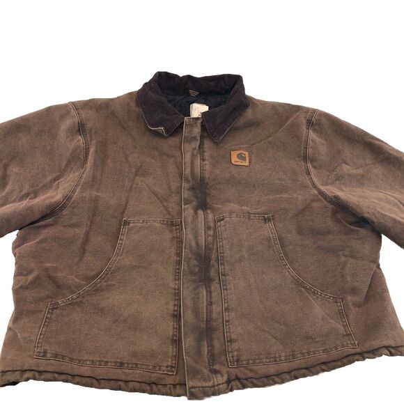 Carhartt Sandstone Jacket Arctic Quilt Lined Mens XXL - J22 CHT Chestnut 2XL VTG - Picture 1 of 16